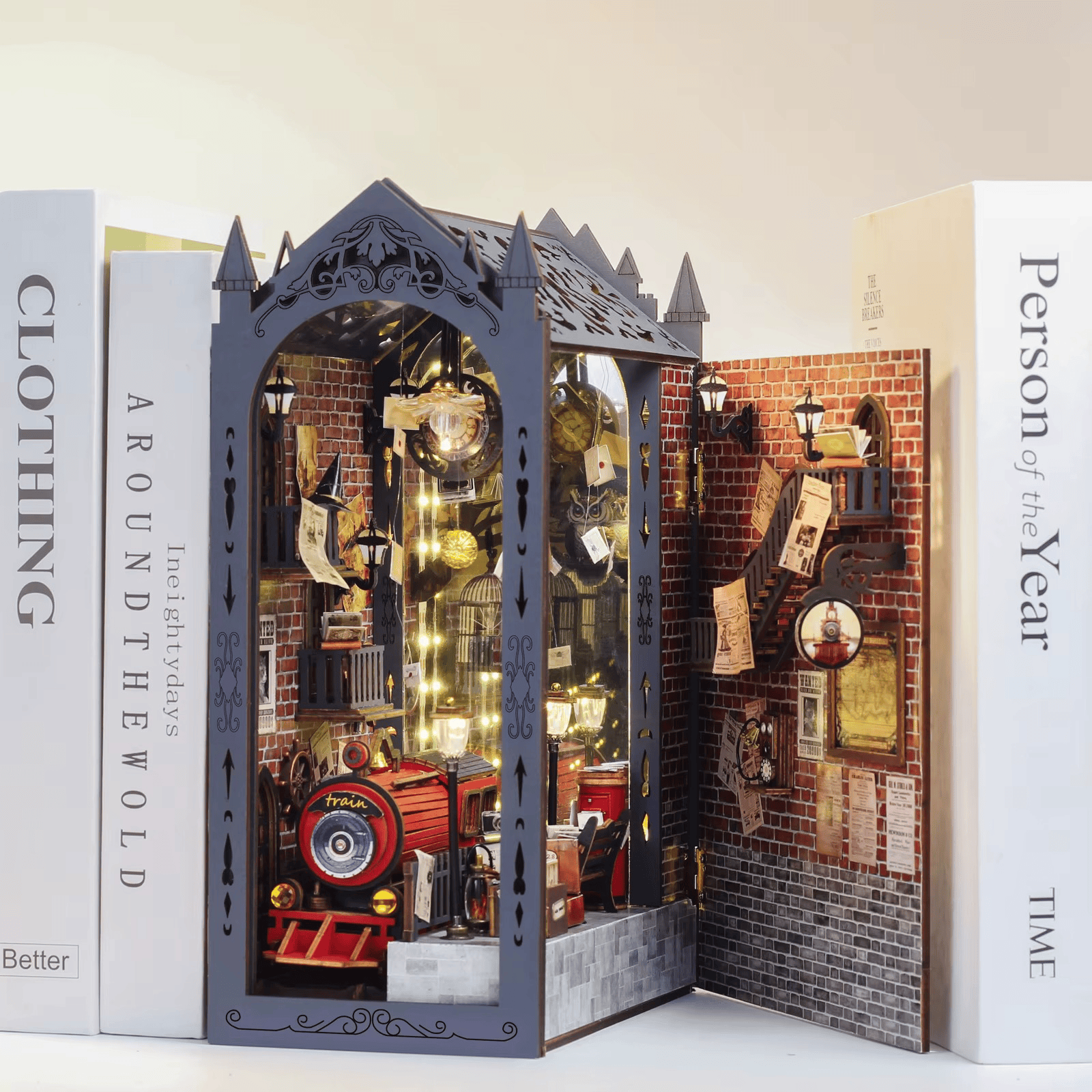 Fantasy Train Platform Book Nook - 258 Pieces