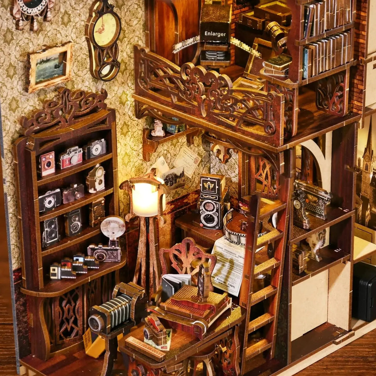 Film Darkroom Book Nook - camera shelf