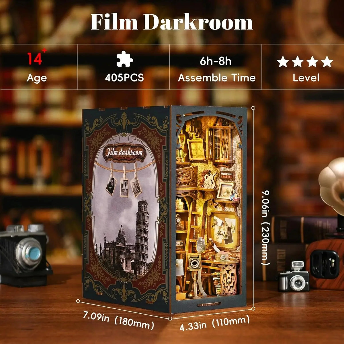 Film Darkroom Book Nook - dimensions