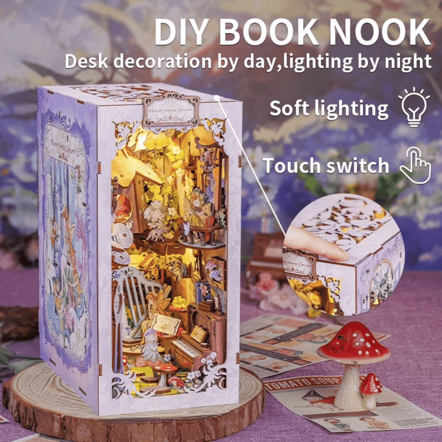 Flower Forest Concert Book Nook (with fairy musicians)