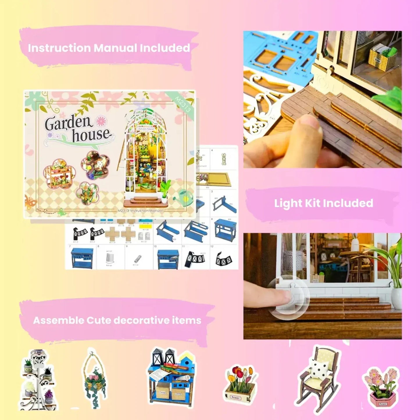 Garden Summer House Book Nook (with LED) - 300 pcs