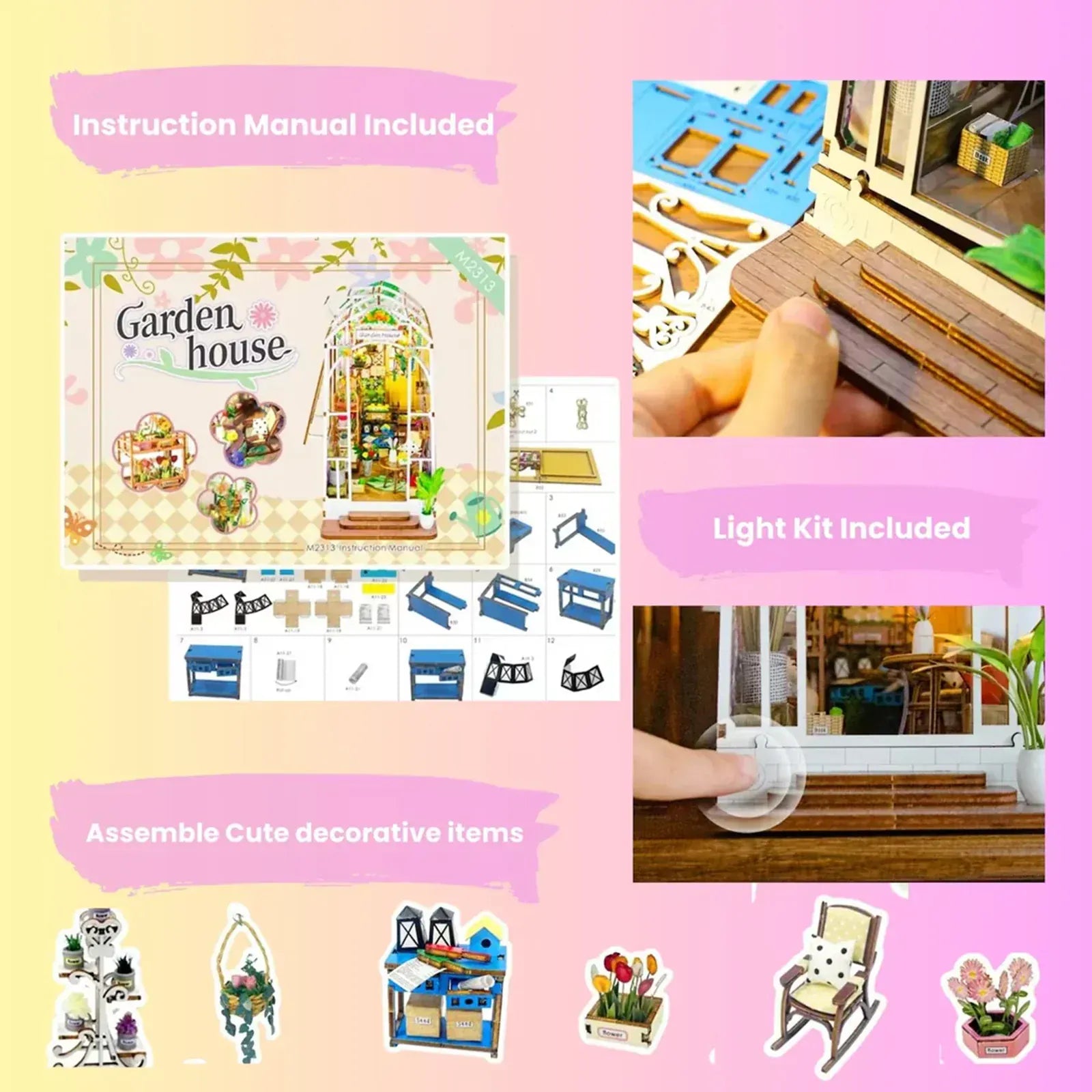 Garden Summer House Book Nook (with LED) - 300 pcs