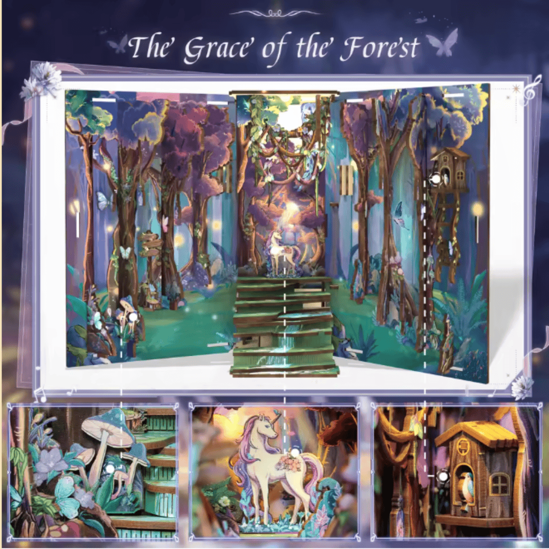 Grace of the Forest with unicorns - Book Nook