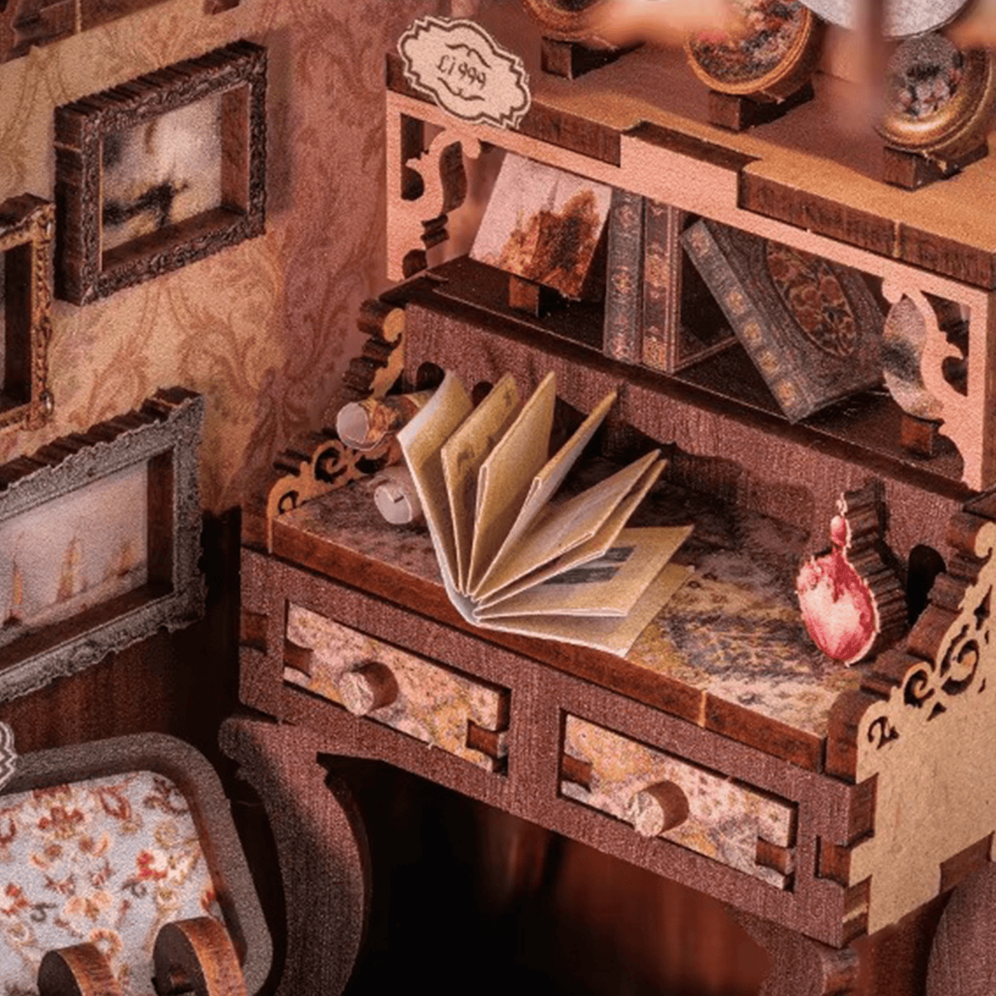 Grandfather's Antique Store Book Nook - 349 Pieces