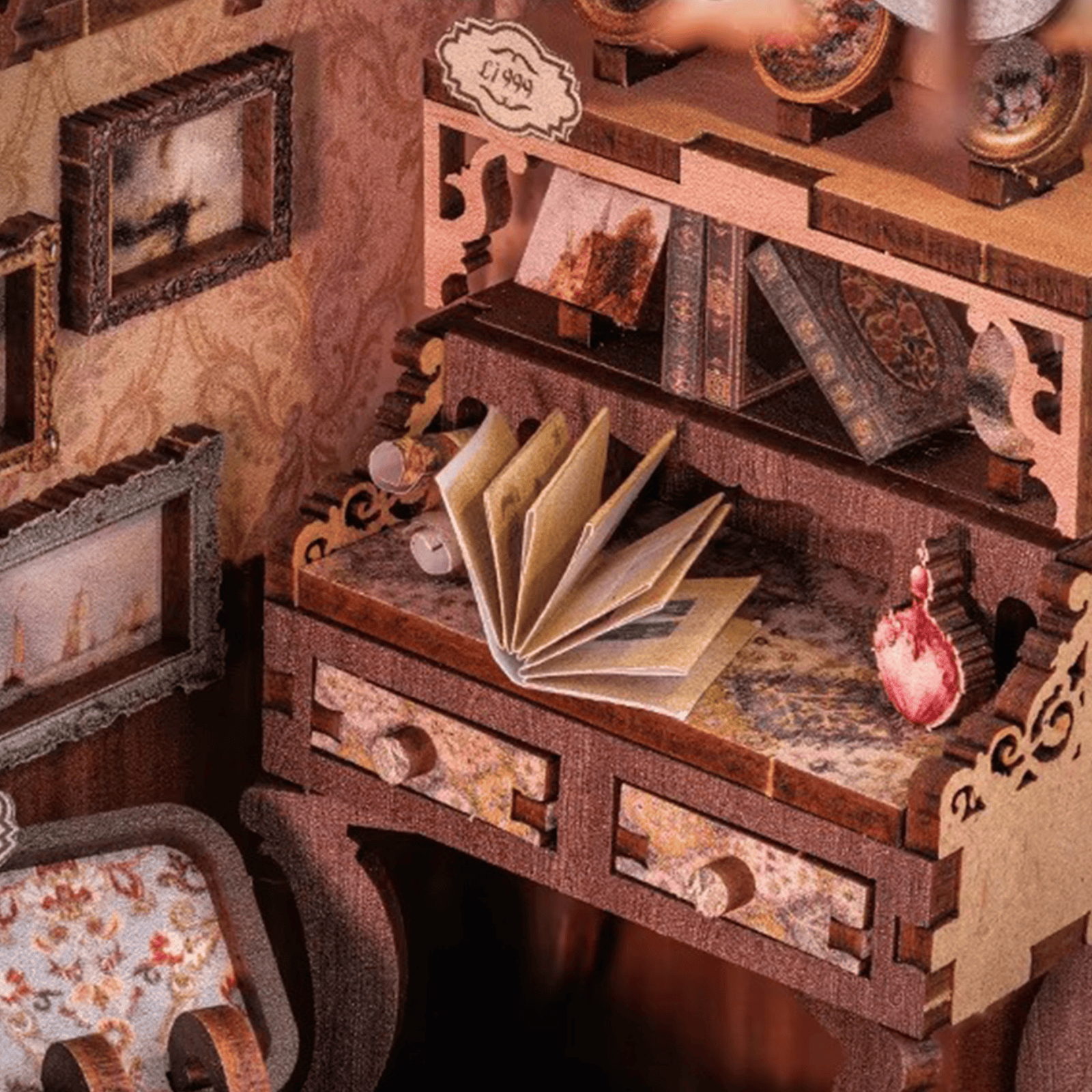 Grandfather's Antique Store Book Nook - 349 Pieces
