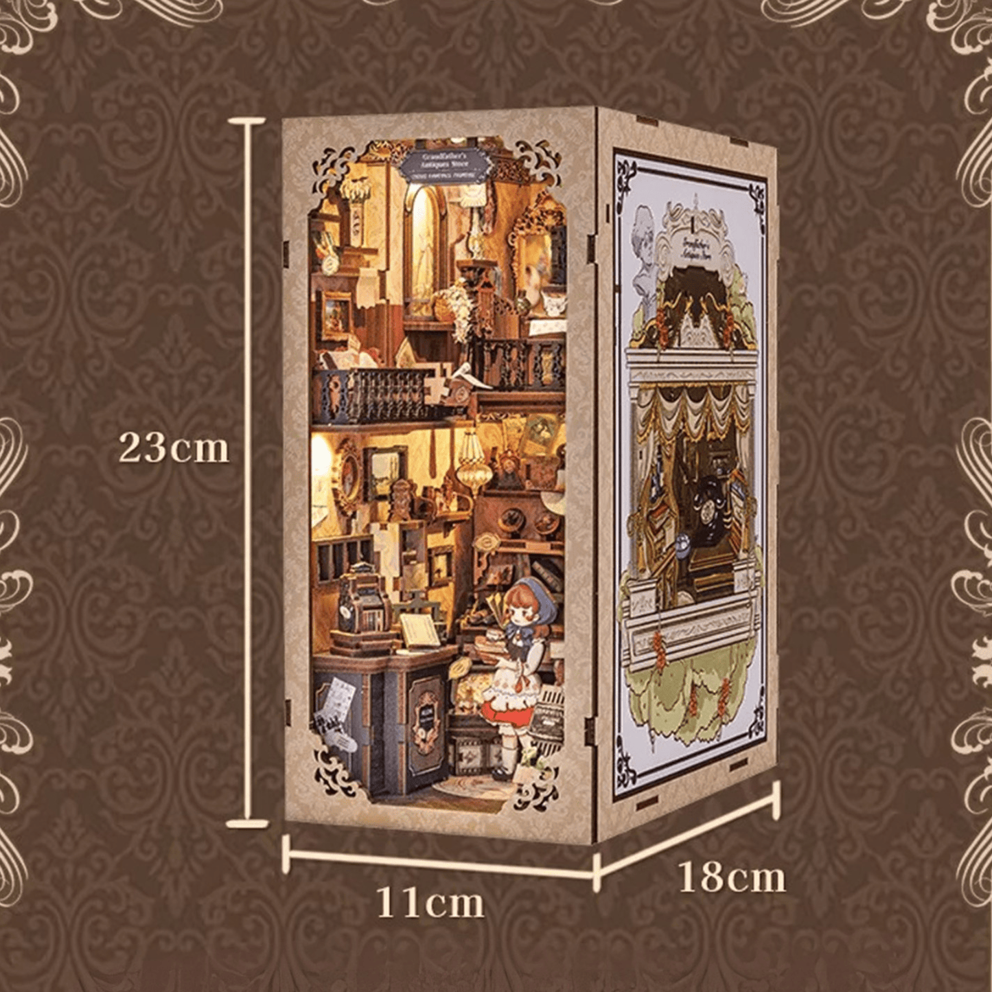 Grandfather's Antique Store Book Nook - 349 Pieces