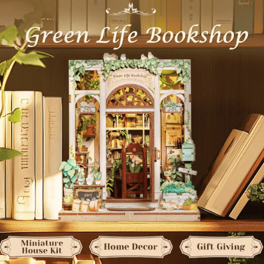 Green Life Bookshop Minaiture Dollhouse Kit