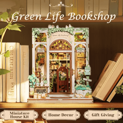 Green Life Bookshop Minaiture Dollhouse Kit
