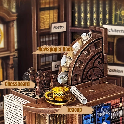 Hoggor Bookstore Book Nook - chessboard and teacup