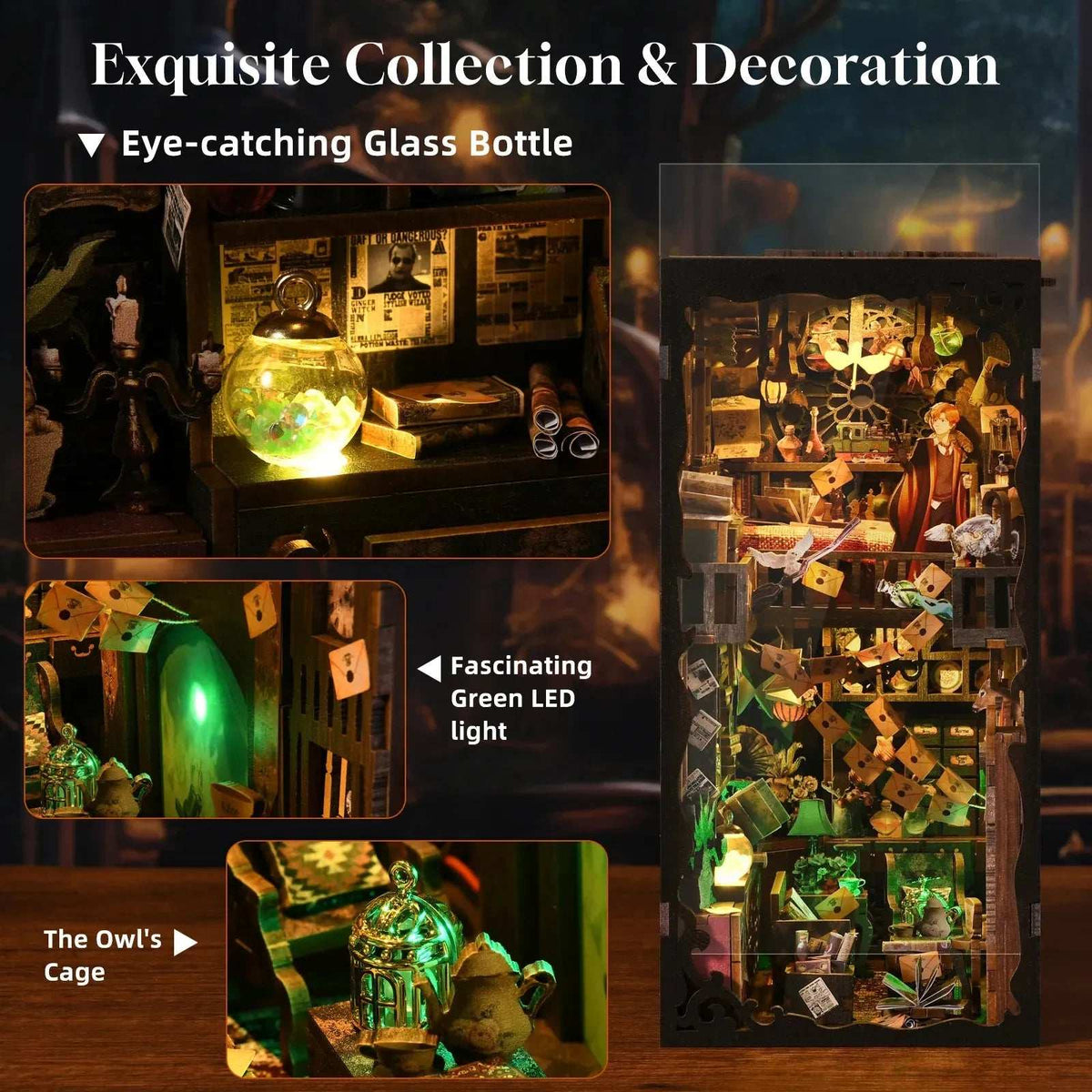 The House of Magic Book Nook - green cauldron