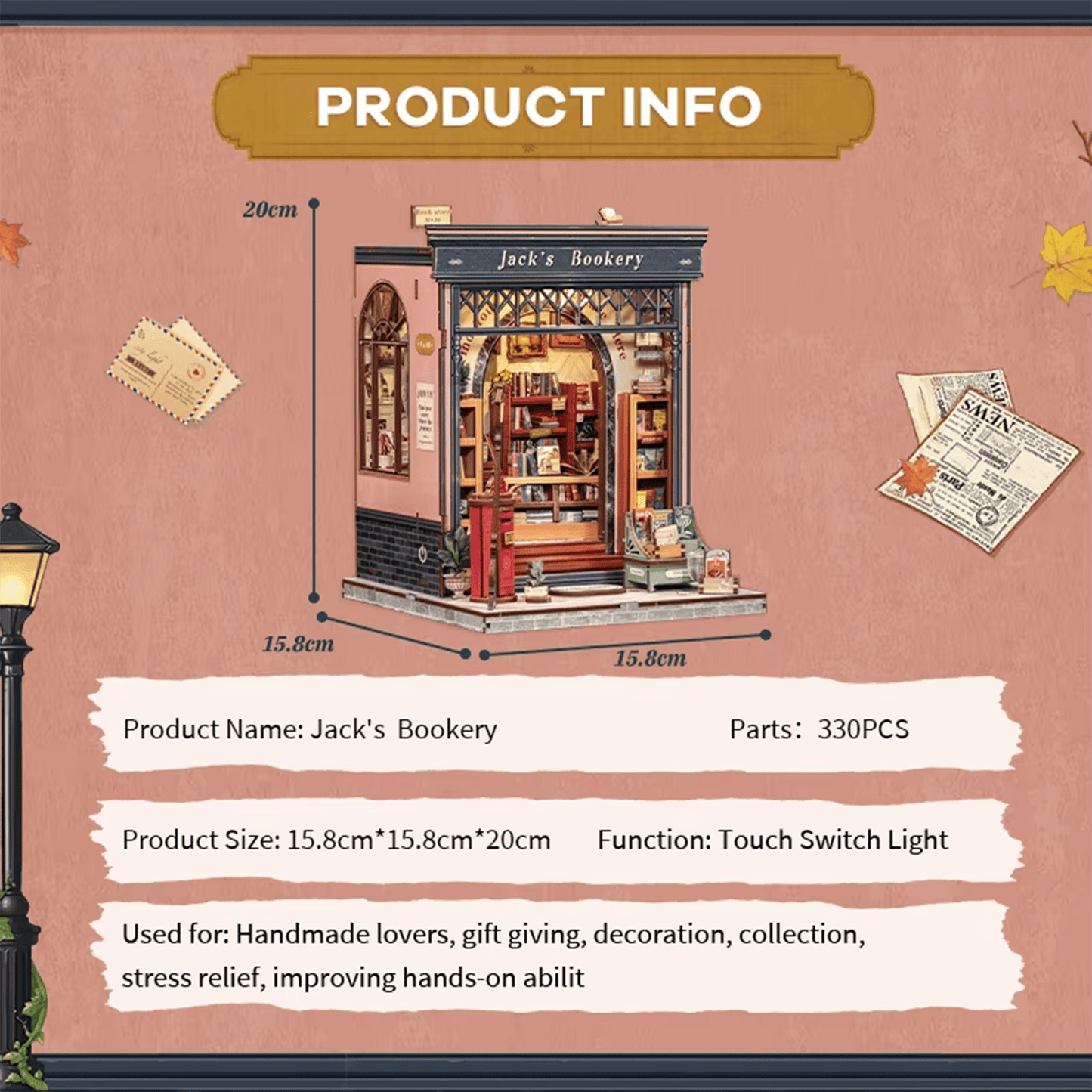 Jack's Bookery Miniature House (with LED) - 330 pieces