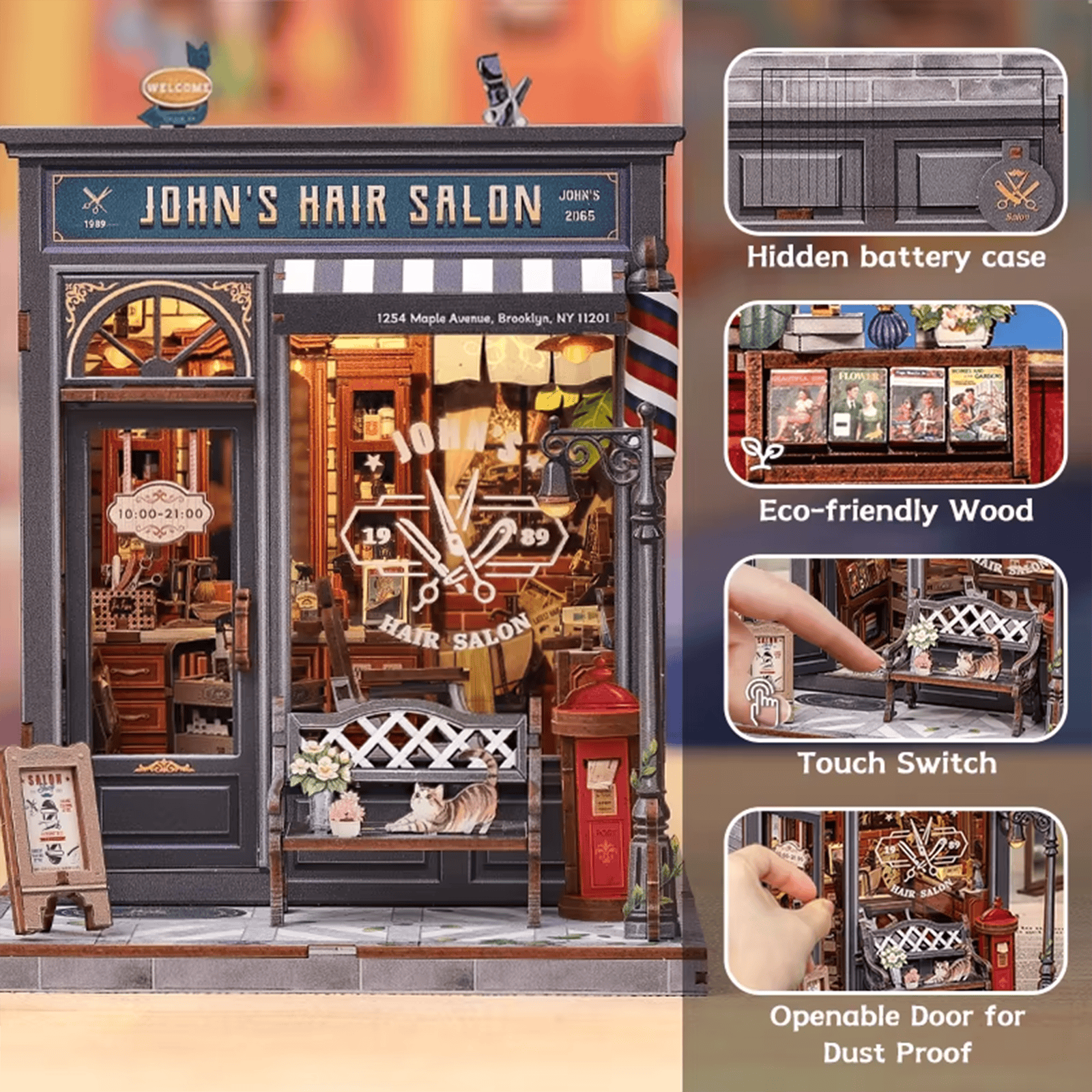 John’s Hair Salon Miniature House - 210 pcs
