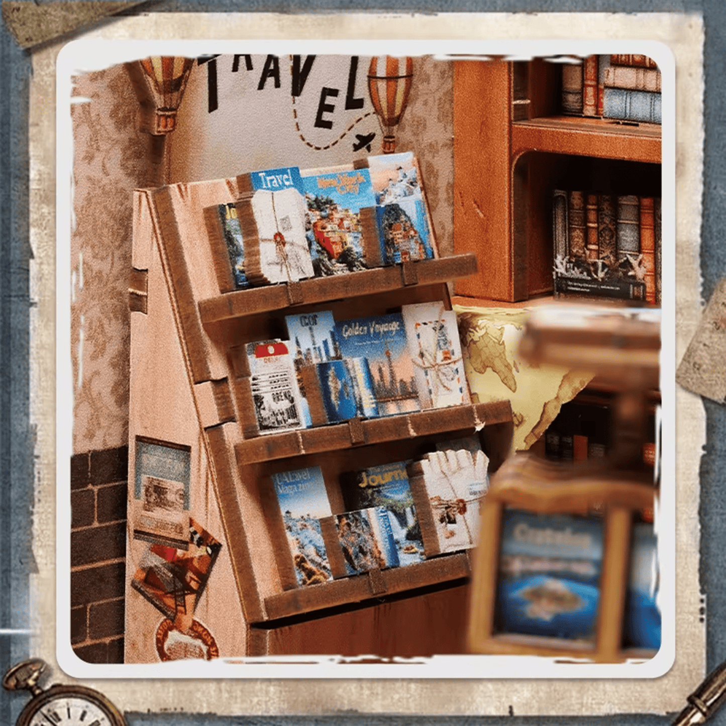 Journey Trace Bookshop Miniature House - 241 Pieces