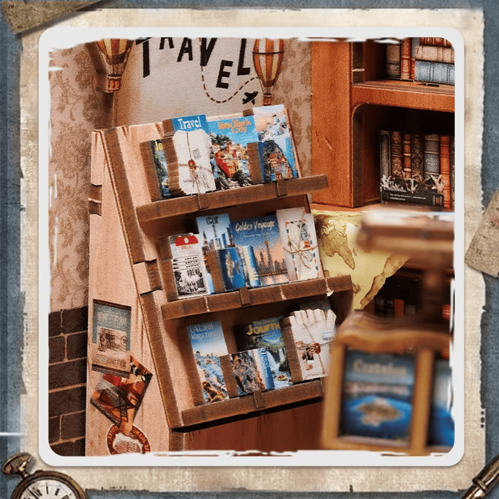 Journey Trace Bookshop Miniature House - 241 Pieces