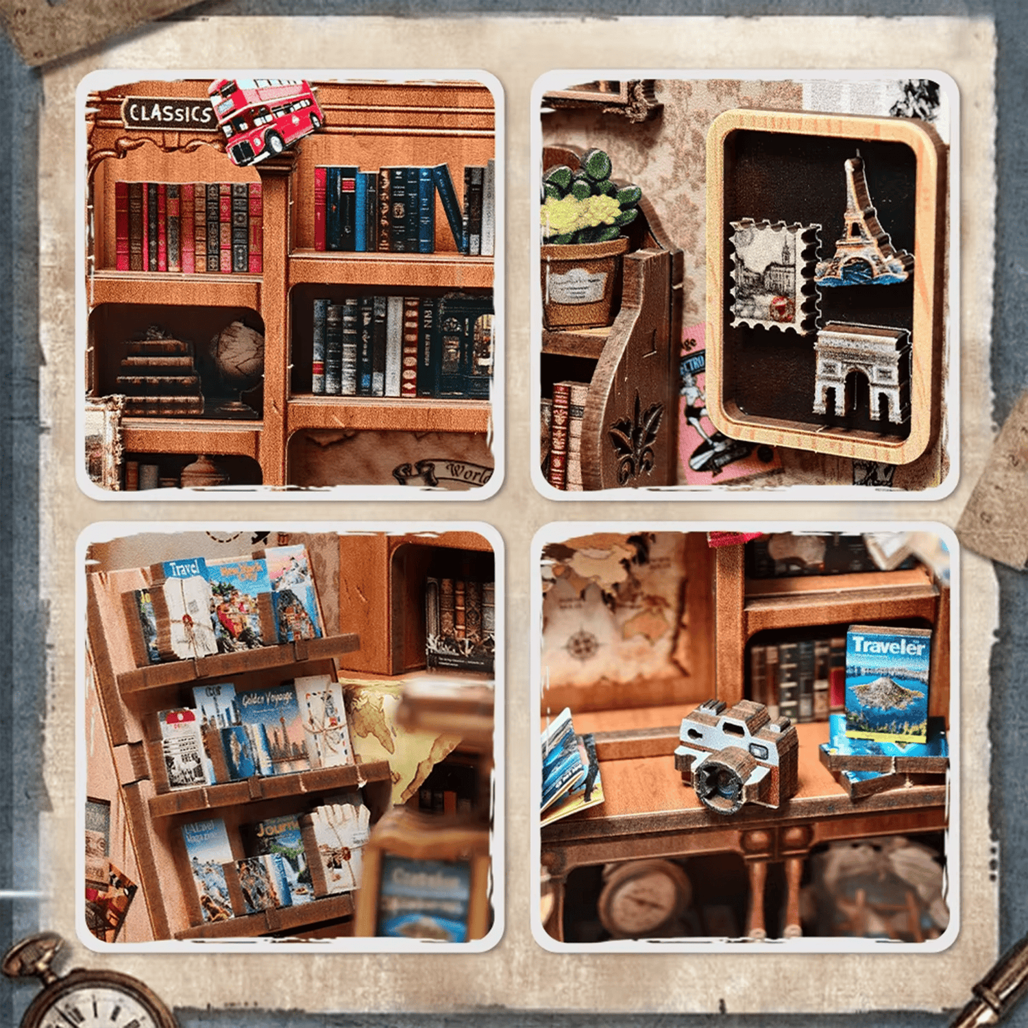 Journey Trace Bookshop Miniature House product details