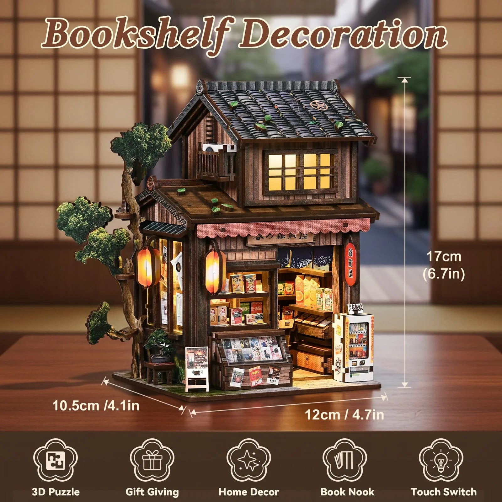 Kasuga Grocery Store Book Nook - dimensions