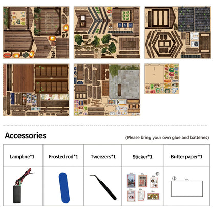 Kasuga Grocery Store Book Nook - kit contents