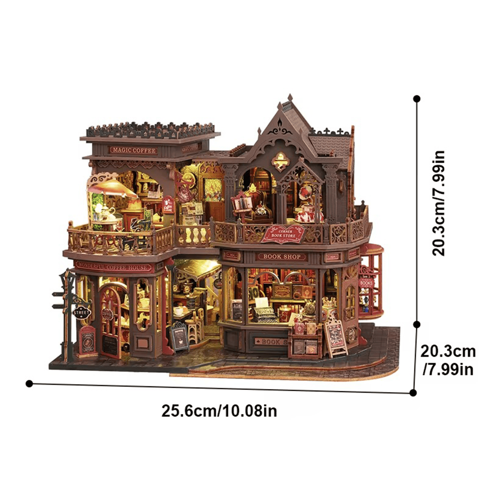 Letter Coffee Miniature House | Coffee Shop & Bookstore - 300 pcs