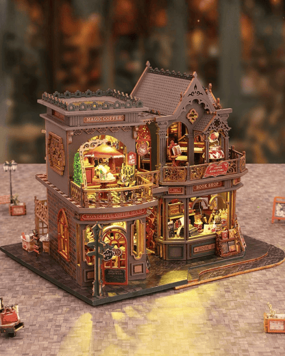 Letter Coffee Miniature House | Coffee Shop & Bookstore - 300 pcs
