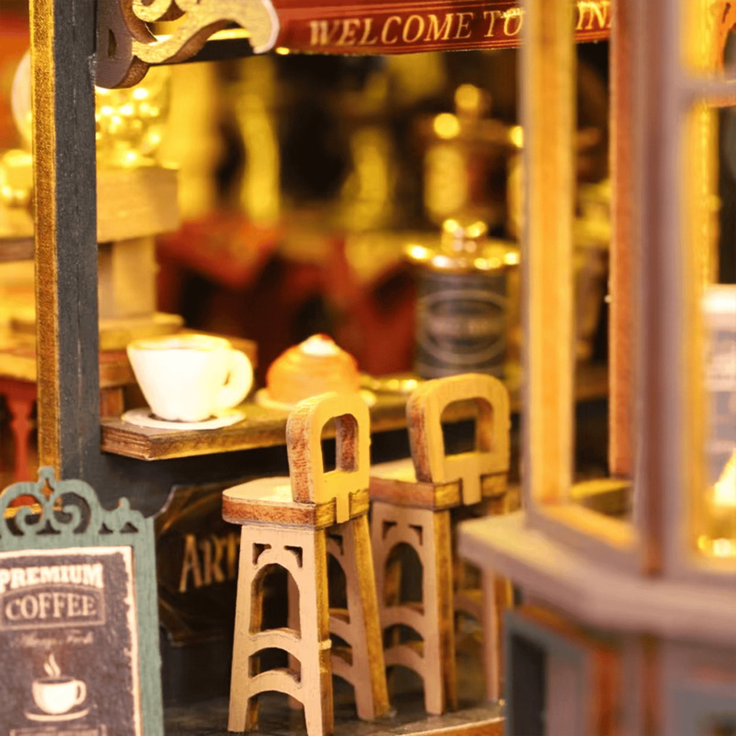 Letter Coffee Miniature House | Coffee Shop & Bookstore - 300 pcs
