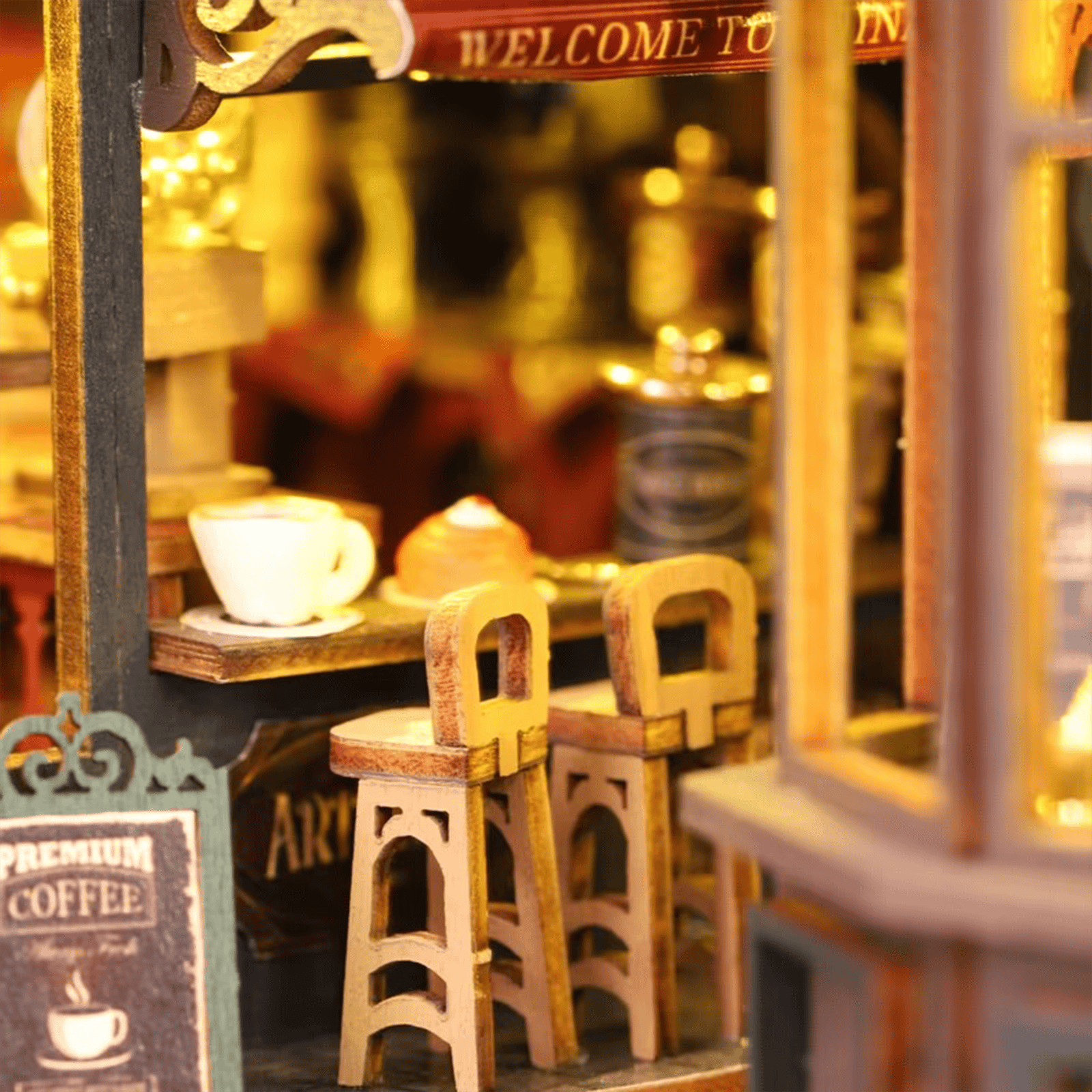 Letter Coffee Miniature House | Coffee Shop & Bookstore - 300 pcs