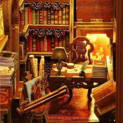 Library of Books Book Nook - fireplace