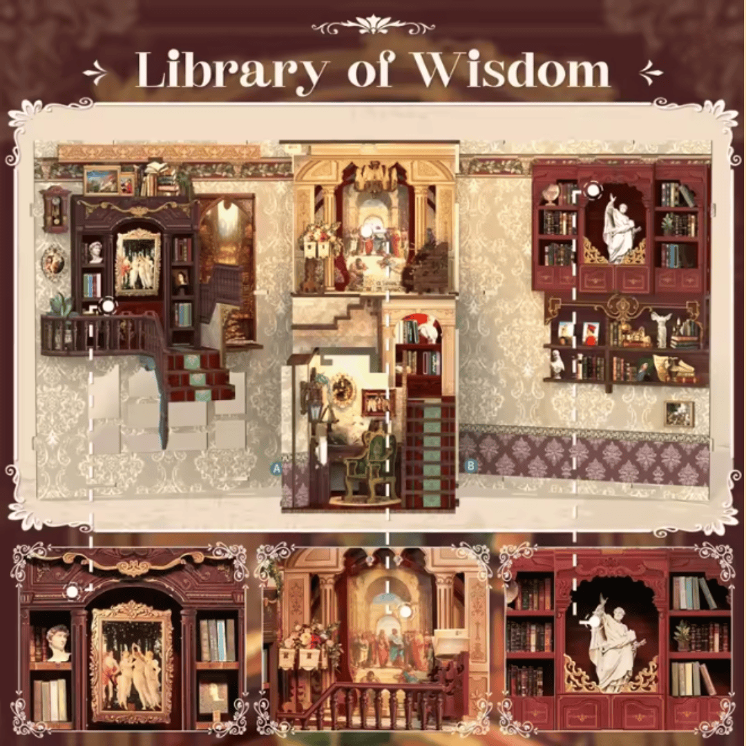 Library of Wisdom - DIY Wooden Book Nook