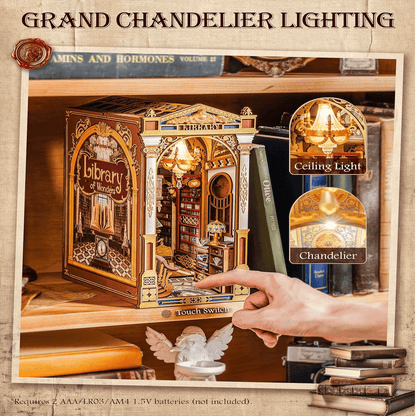 Library of Wonders Book Nook - chandelier