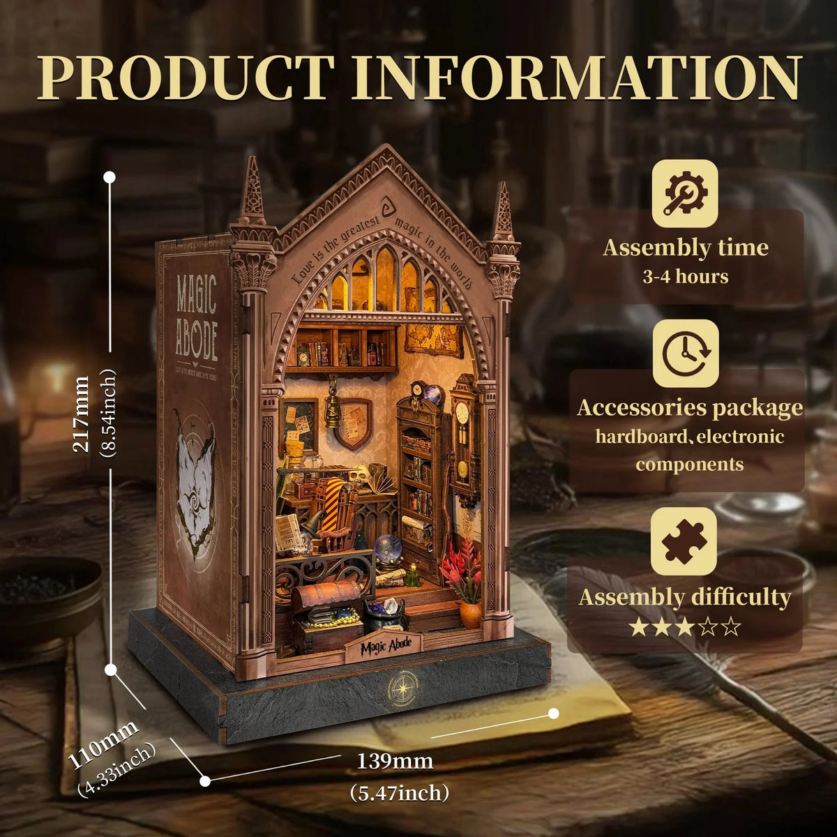 Magic Abode Book Nook - dimensions
