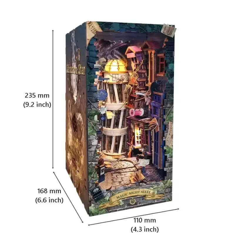 Magic Night Alley Book Nook - dimensions
