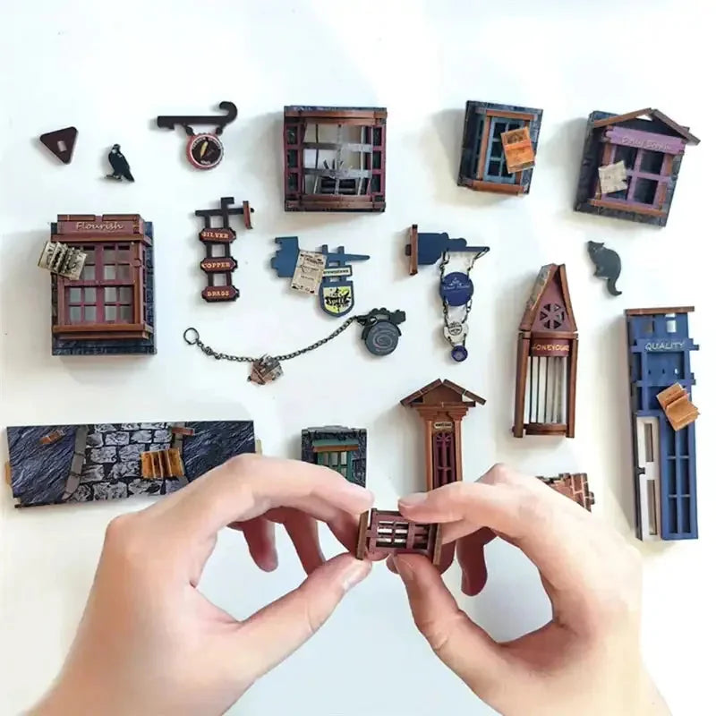 Magic Night Alley Book Nook - kit parts