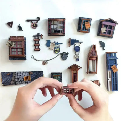 Magic Night Alley Book Nook - kit parts