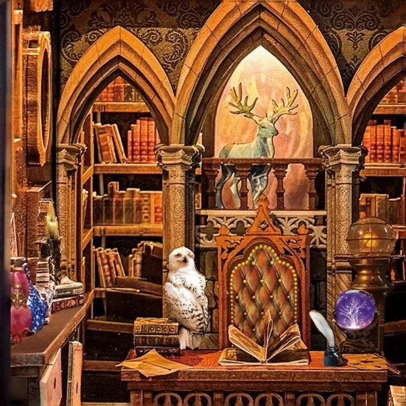 Magic Office Book Nook - owl and stag