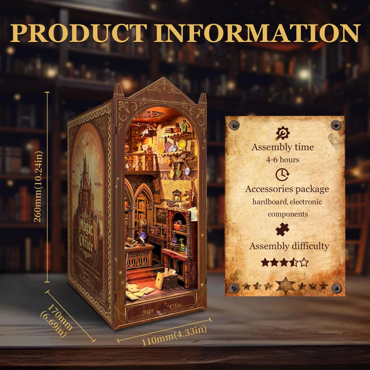 Magic Office Book Nook - dimensions