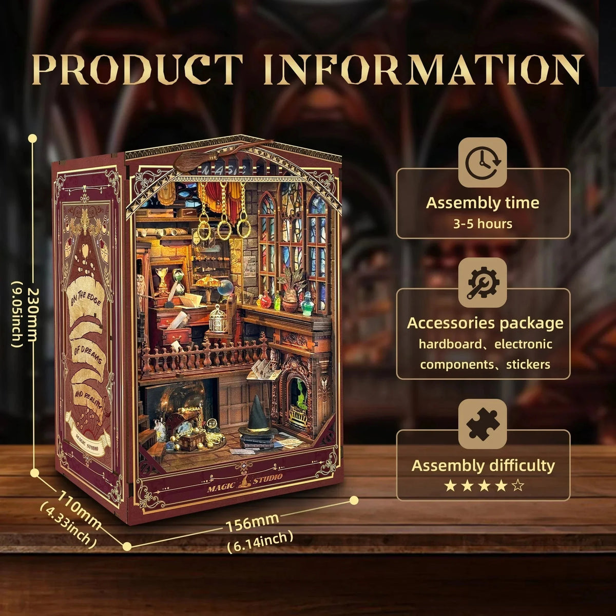 Magic Studio Book Nook - dimensions