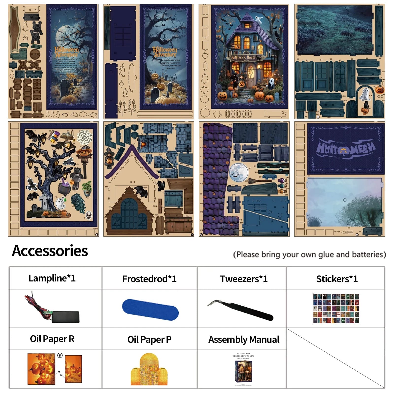 The Magical Night at the Castle Book Nook - kit contents