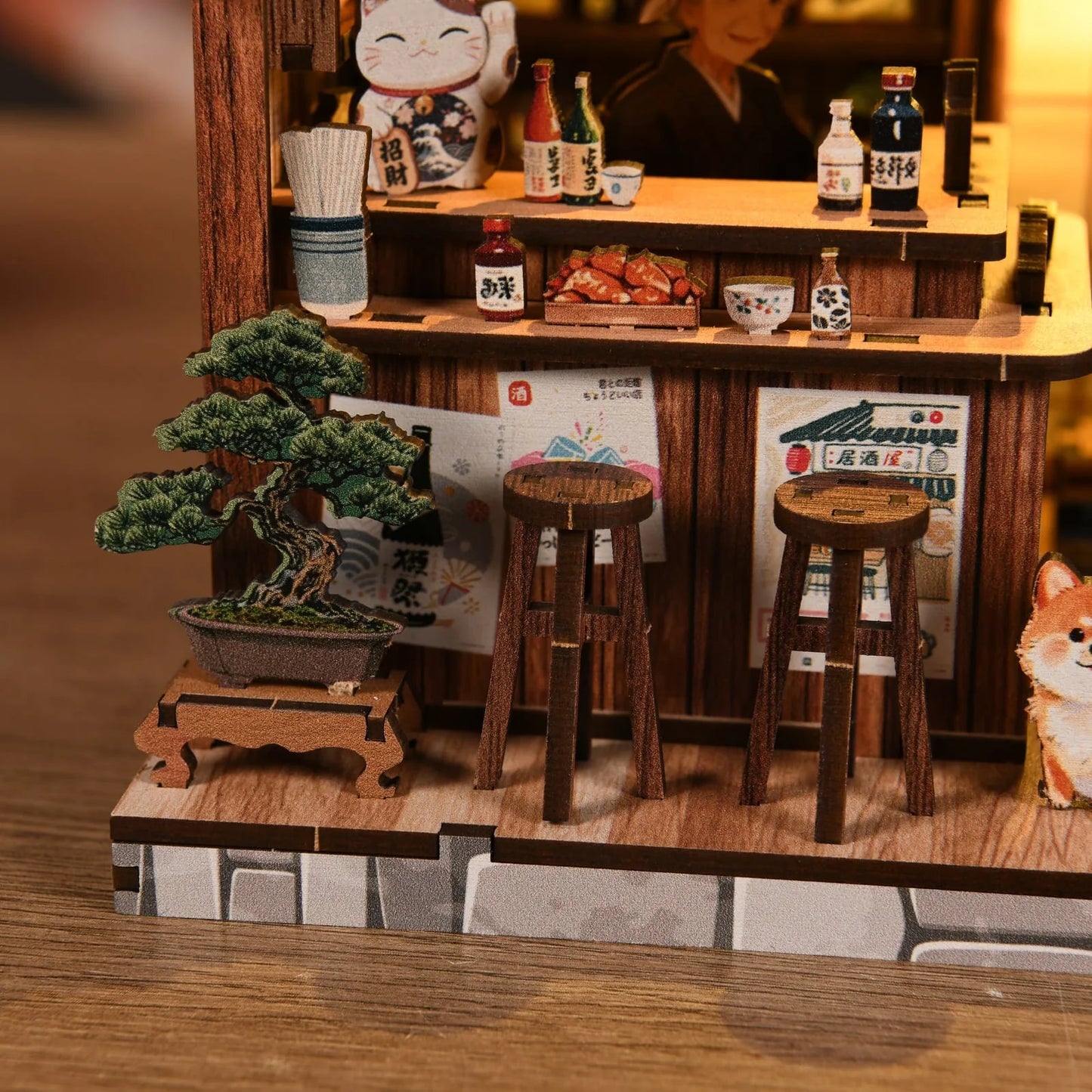 The Mellow Pub Book Nook - shiba inu and stools