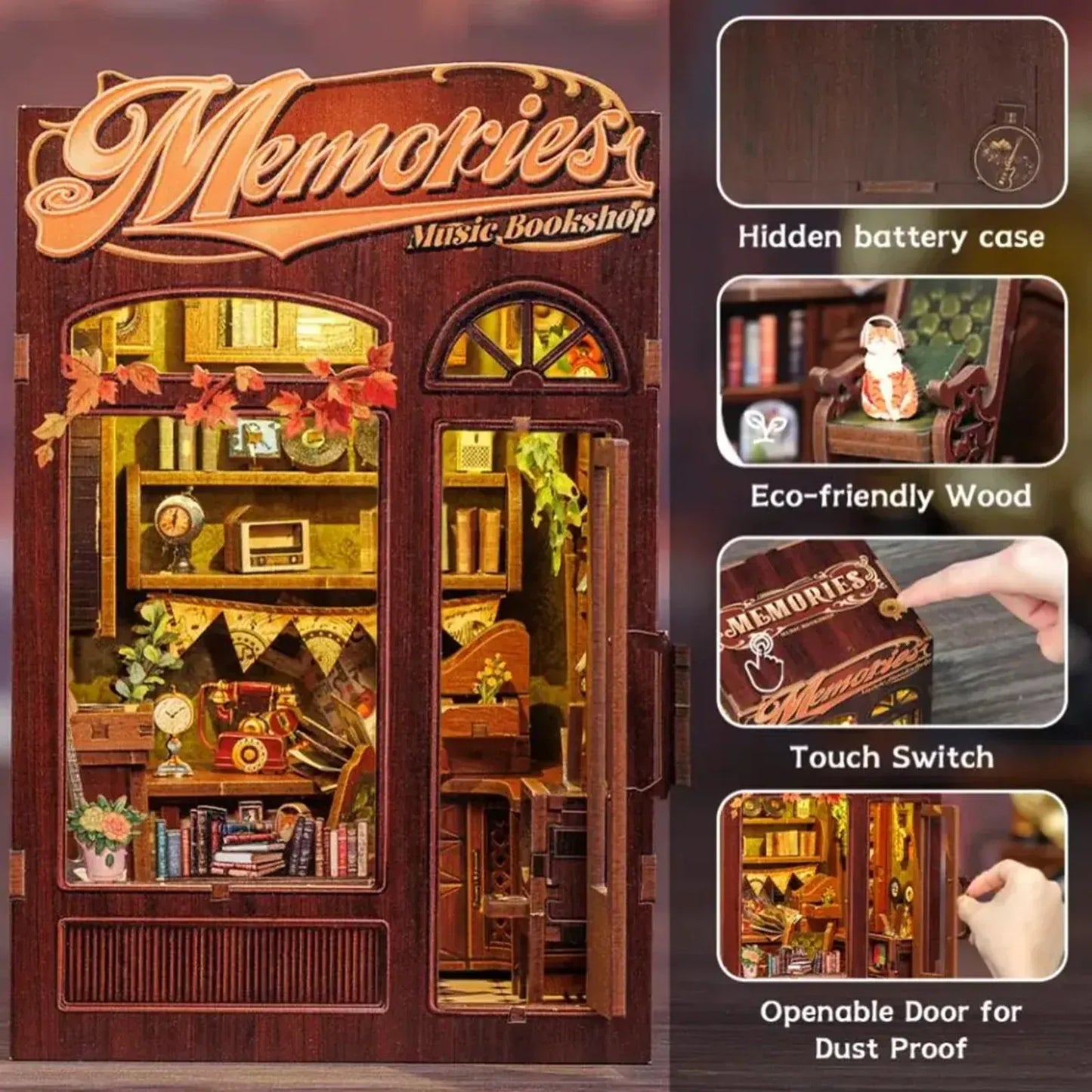 Memories Music Bookshop Book Nook (with vinyl records)