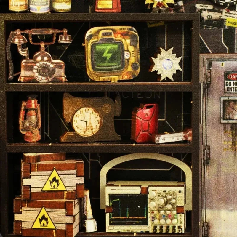Military Base Book Nook - shelves and crates