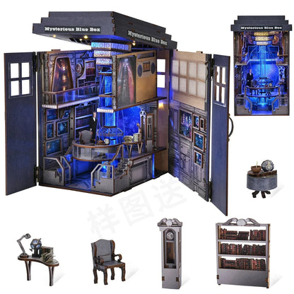 Mysterious Blue Box Book Nook - kit pieces