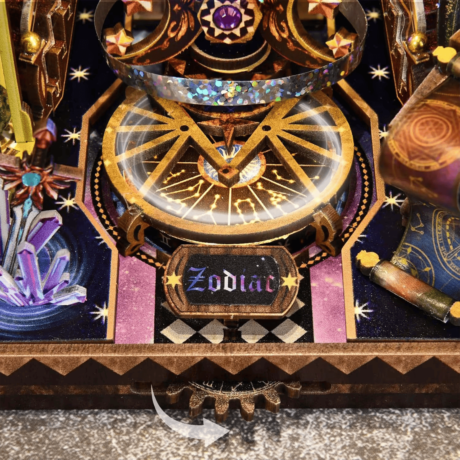 Mystic Zodiac Book Nook - Turning Zodiac Dial | 575 pcs