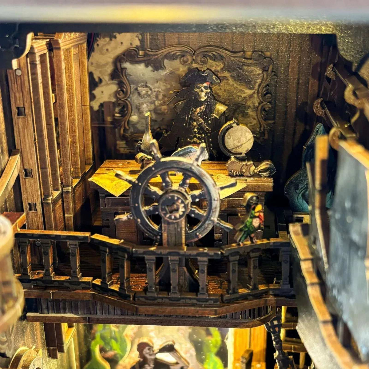 New World Ghost Ship Book Nook - captain's deck