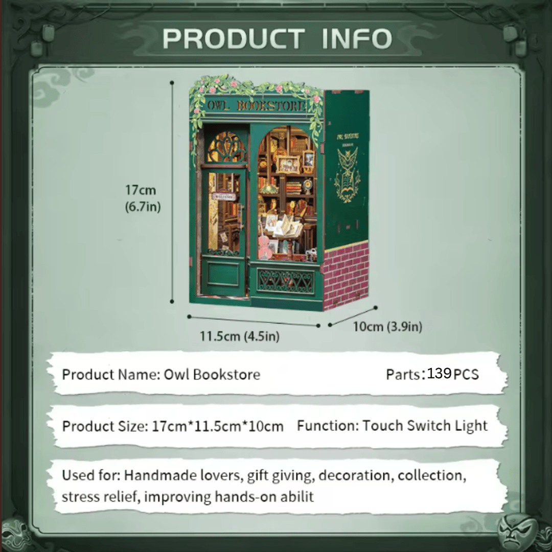 Owl Bookstore DIY Book Nook Kit