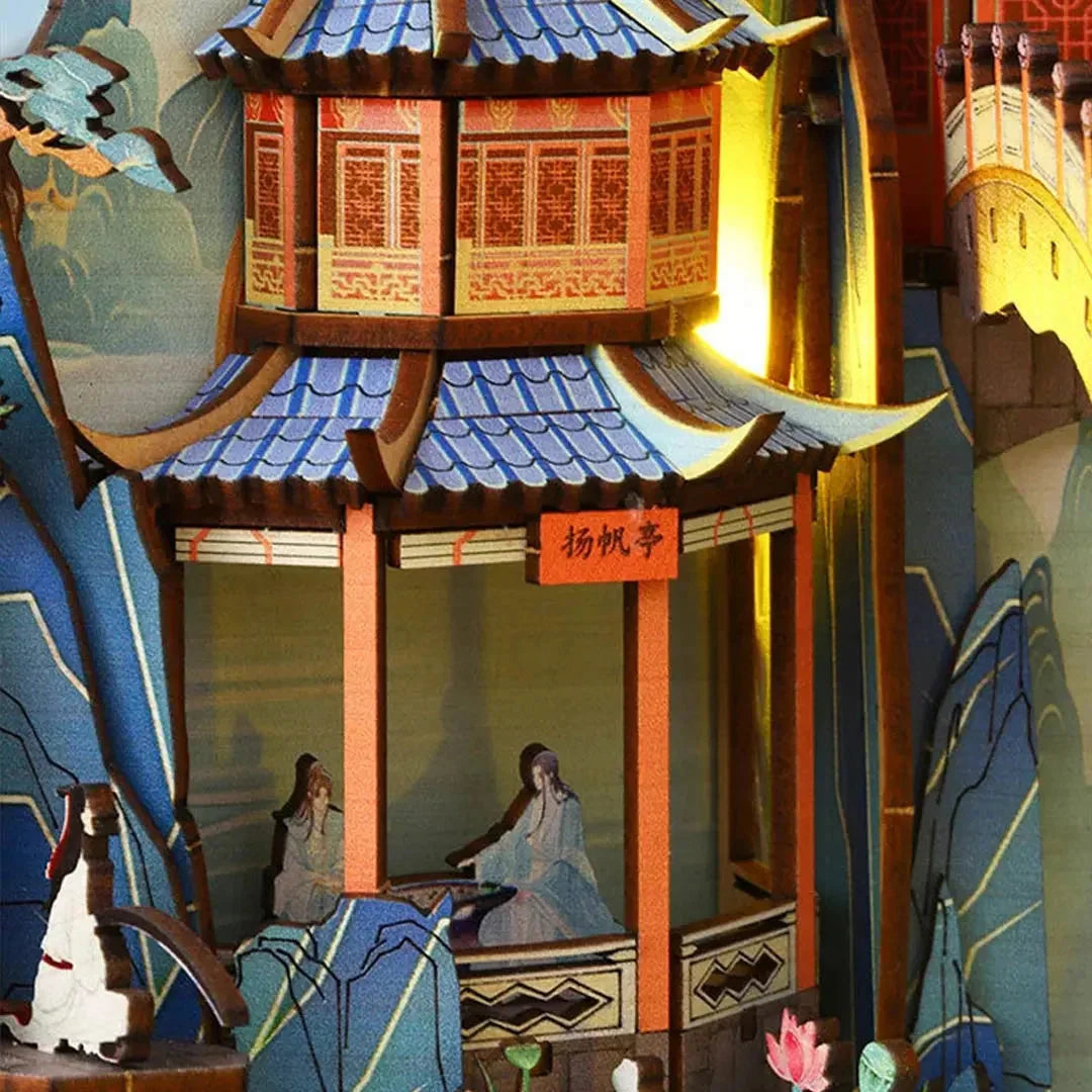 Penglai Wonderland Book Nook - blue-roofed pavilion