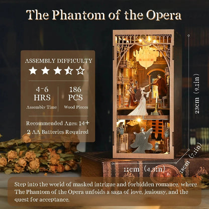 Phantom of the Opera Book Nook - dimensions