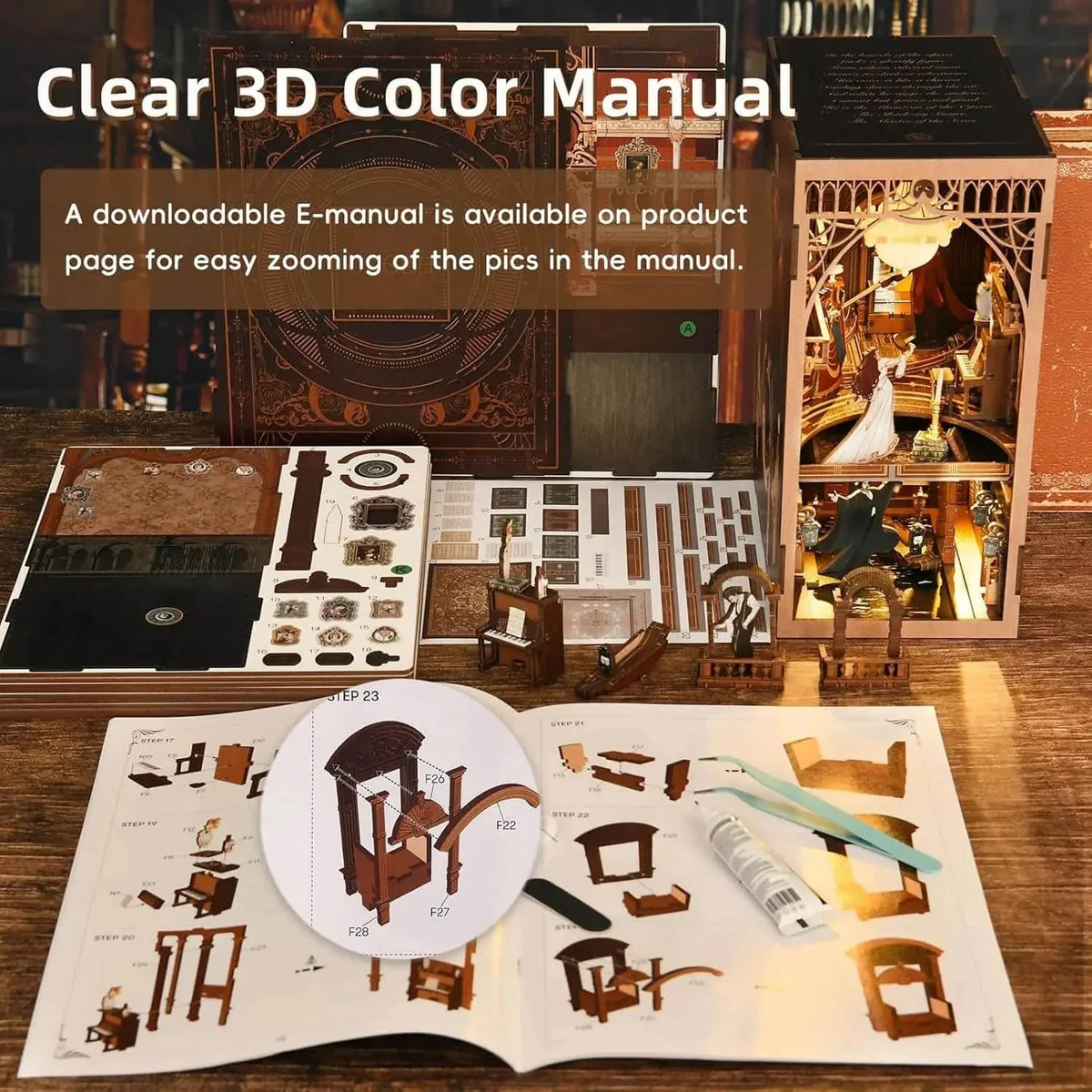 Phantom of the Opera Book Nook - illustrated manual