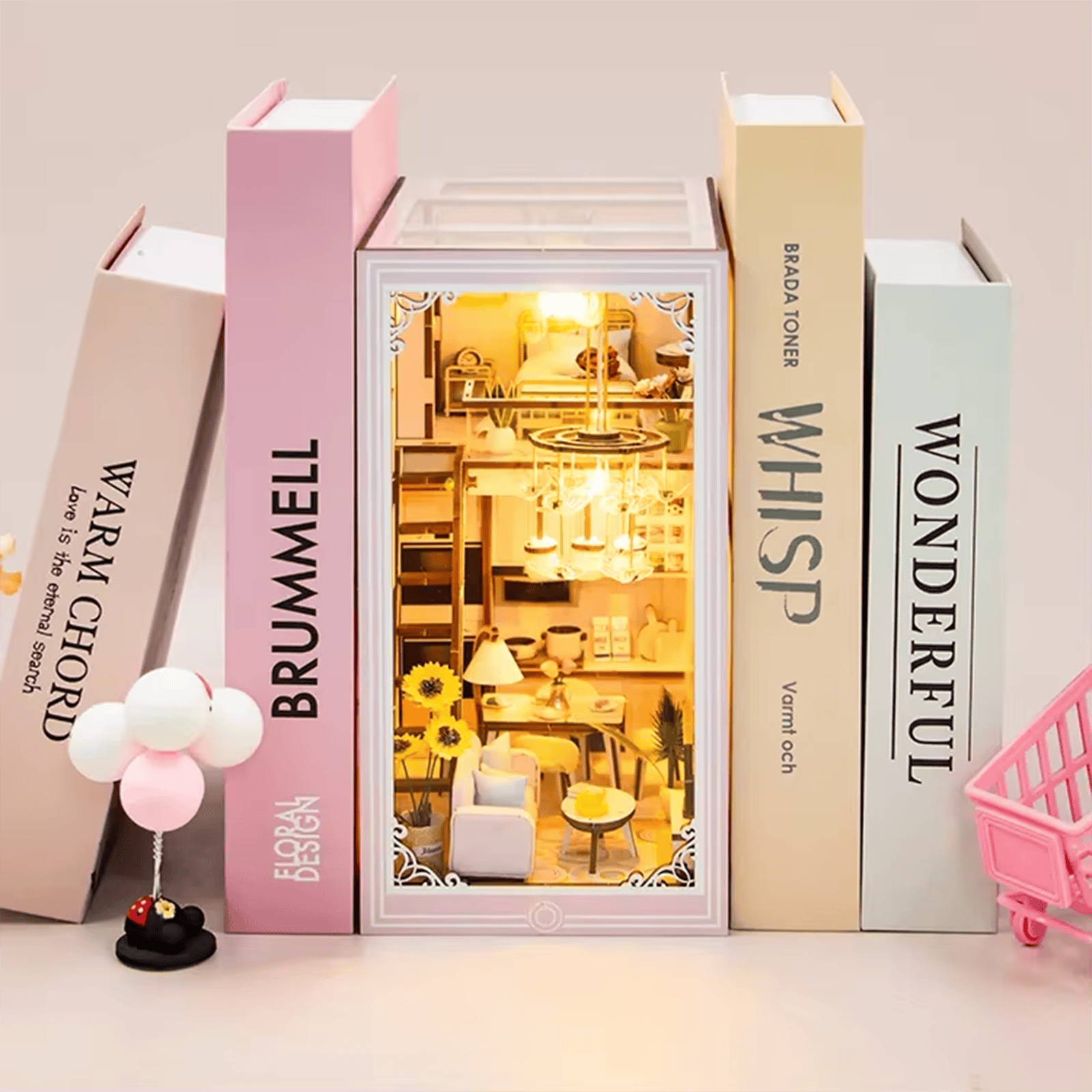 Pink Loft Book Nook - Cozy Apartment | 179 pcs