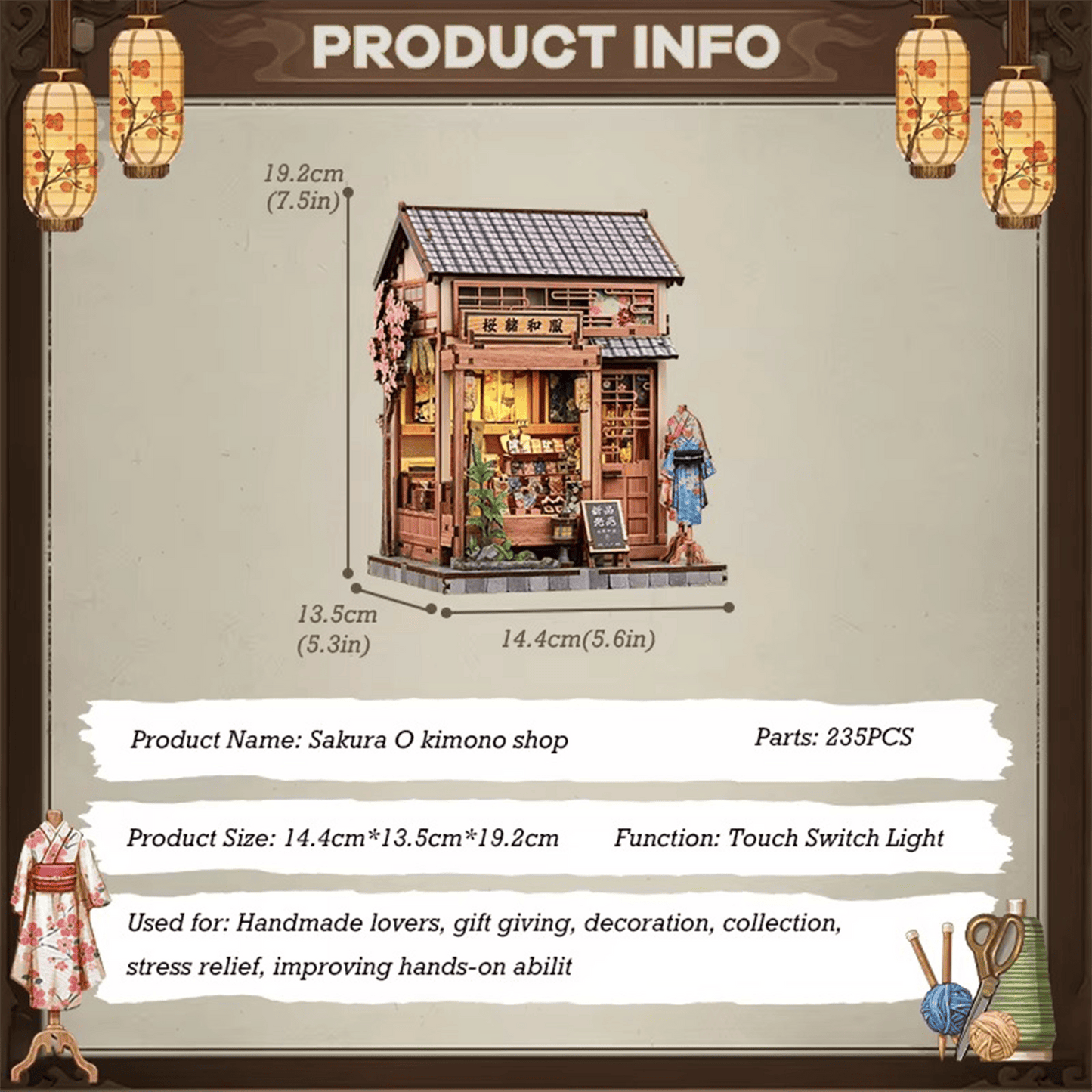 Sakura O Kimono Shop Book Nook - Kimono Shop | 235 pcs