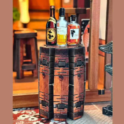 Sakura Tavern Book Nook - barrel and bottles