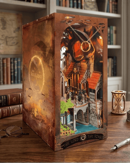 Spirit Valley Magic Ring Book Nook - lit interior